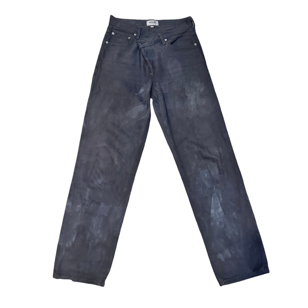 Rare AGOLDE Criss Cross Grey Wide Leg Jeans, Size 25